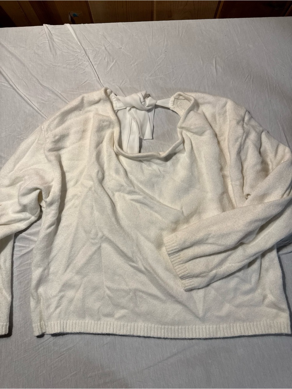 Line + Dot Ivory Tie-Back Sweater – XS Petite